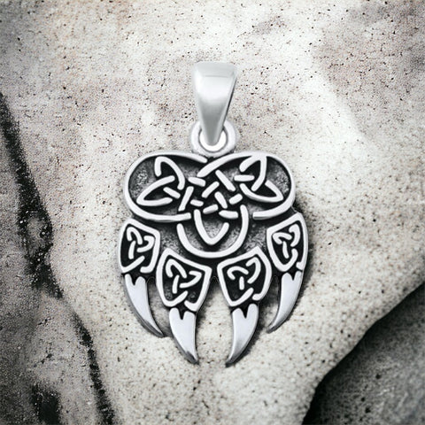 Sterling Silver Solid Celtic Bear Claw Pendant Sterling Silver Solid Celtic Bear Claw Pendant
