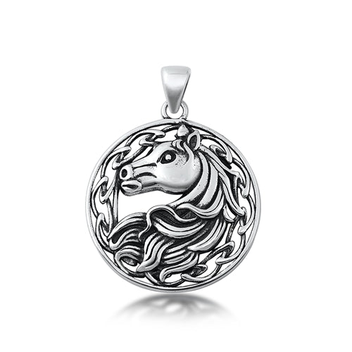 Sterling Silver Celtic Horse Head Pendant Sandy's Silver Collections