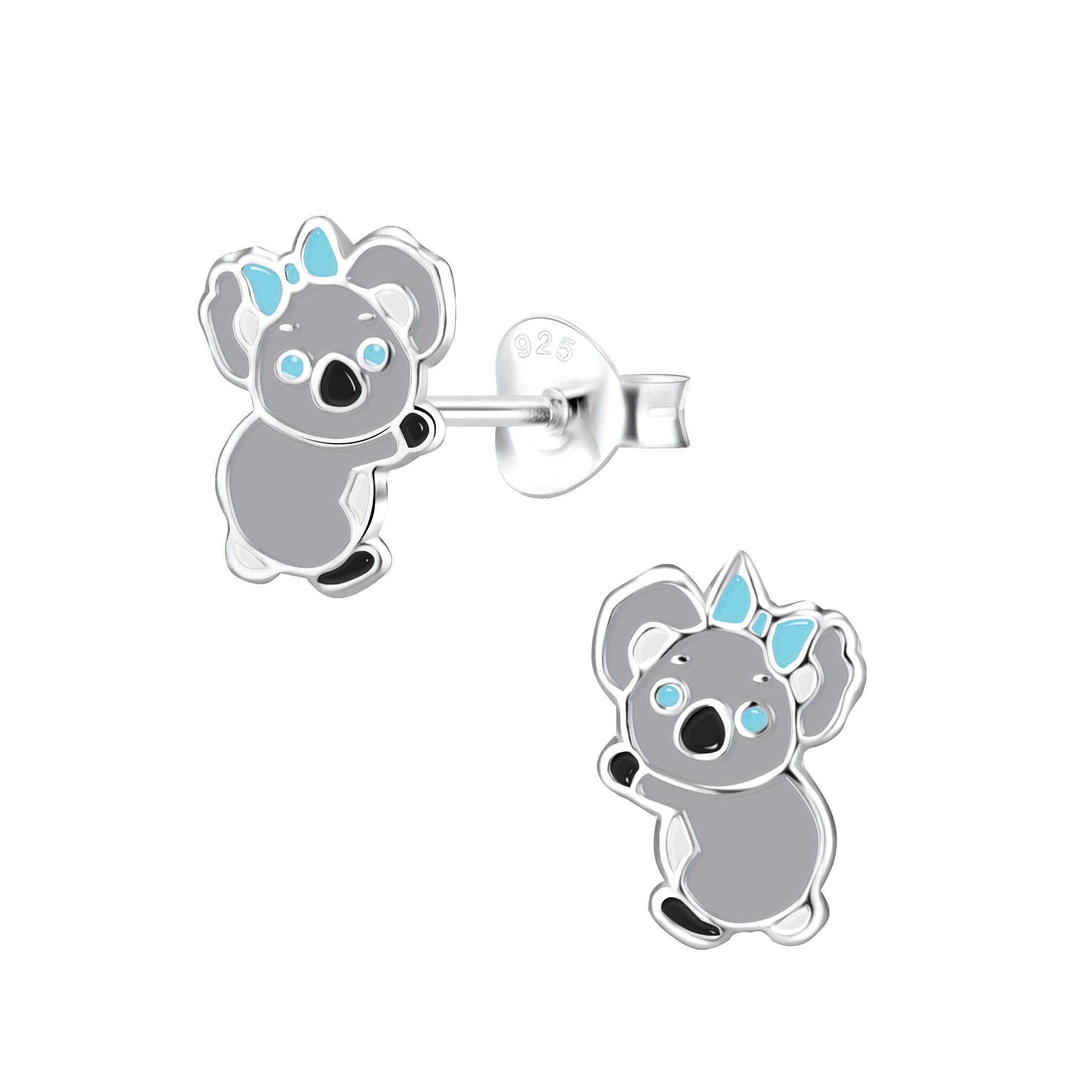 Sterling Silver Kids Koala Bear Stud Earrings