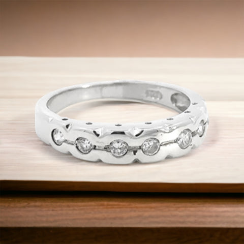 Sterling Silver CZ Anniversary Ring