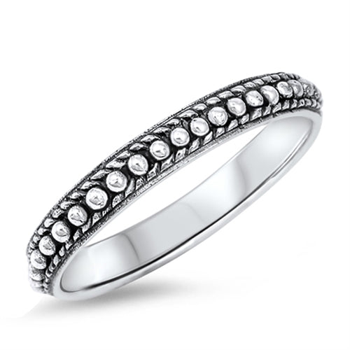 Sterling Silver Solid Bali Style Band Ring