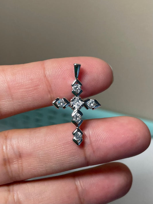 Sterling Silver CZ Cross Pendant