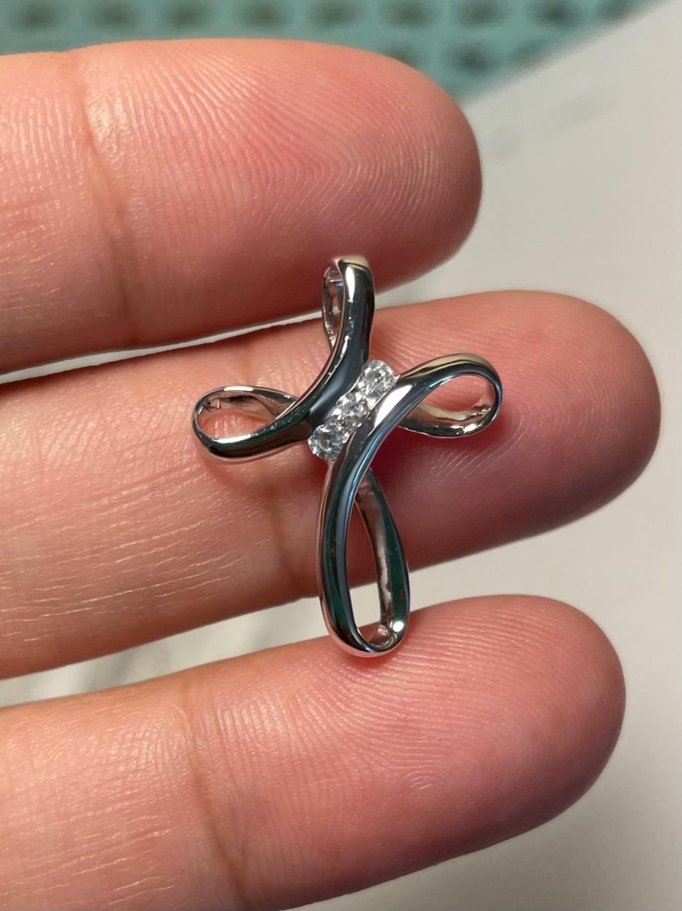 Sterling Silver CZ Cross Pendant