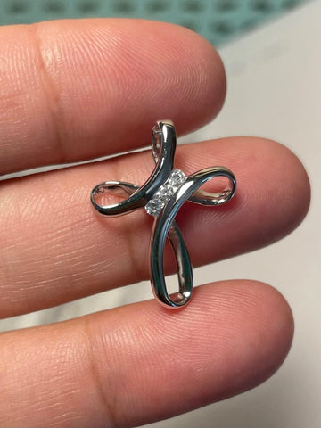 Sterling Silver CZ Cross Pendant