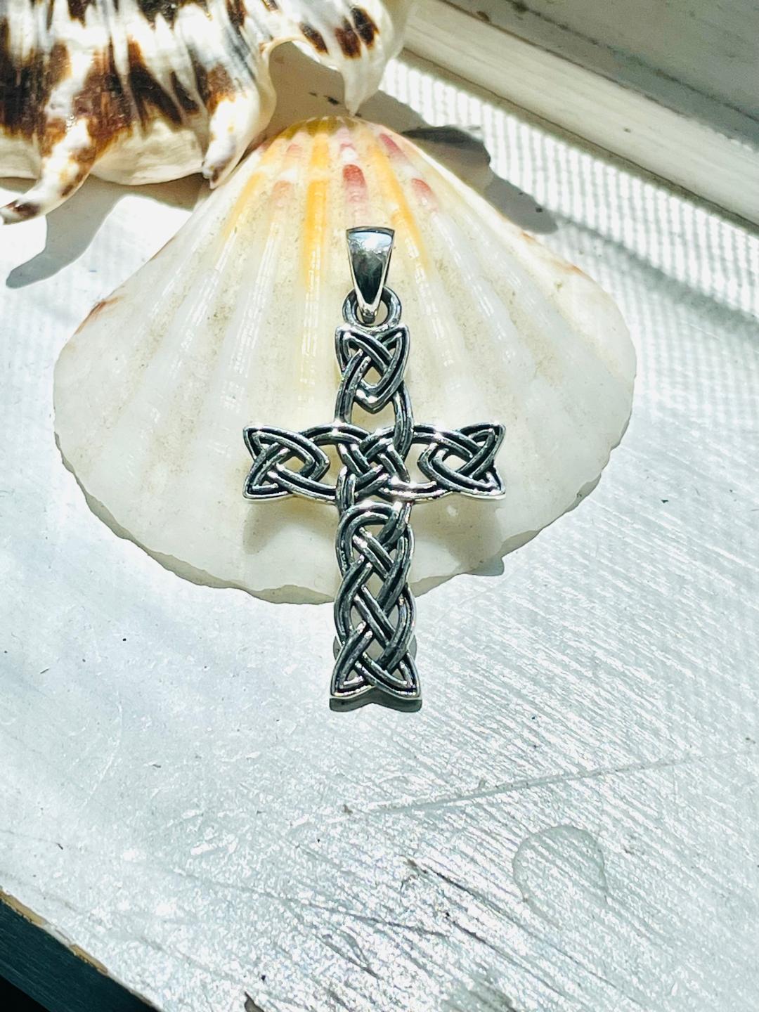 Sterling Silver Large Celtic Cross Pendant