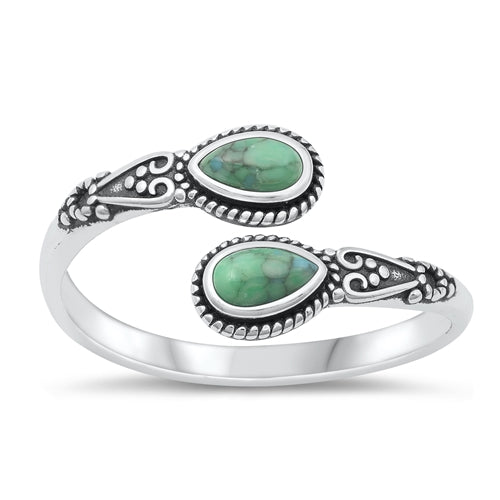Sterling Silver Turquoise Stone Adjustable Ring