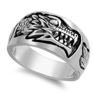 Sterling Silver Dragon Band Ring