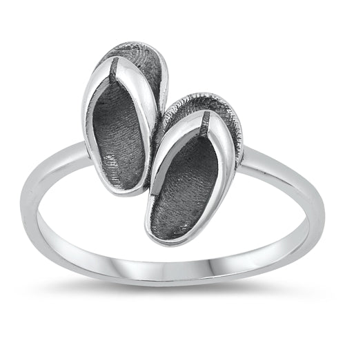 Sterling Silver Solid Flip Flops Ring