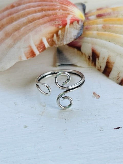 Sterling Silver Free Form Adjustable Toe Ring