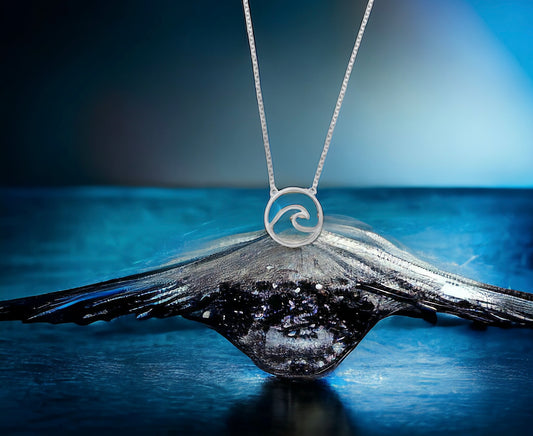 Sterling Silver Ocean Wave Necklace