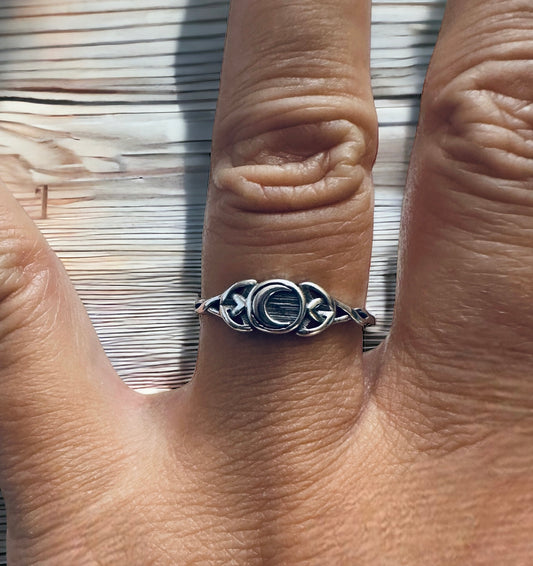 Sterling Silver Celtic Moon Ring
