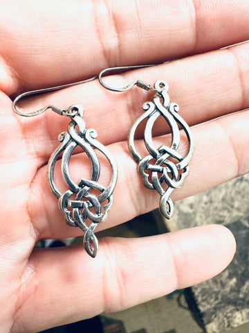 Sterling Silver Large Celtic Weave Earrings