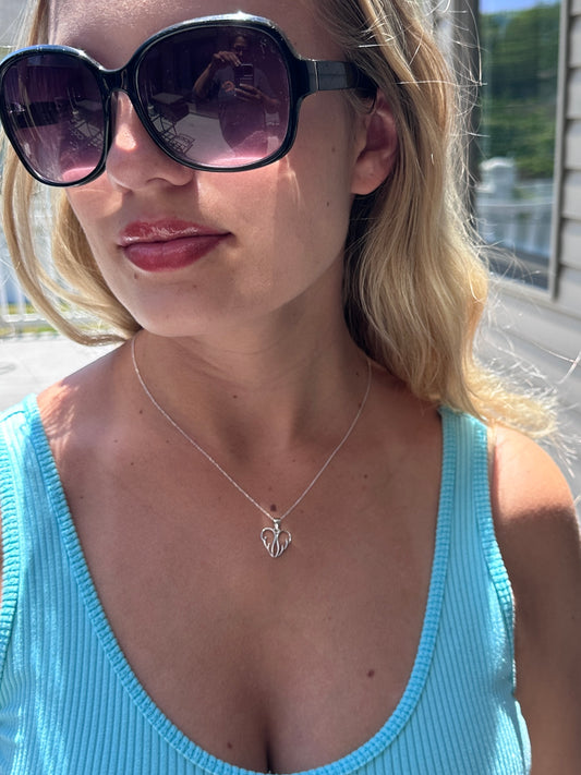 Sterling Silver Angel Wings Pendant Necklace