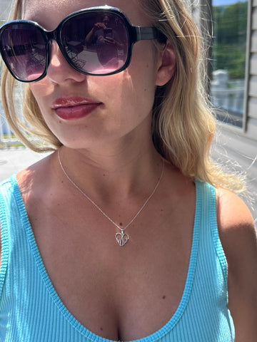 Sterling Silver Angel Wings Pendant Necklace