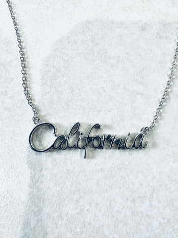 Sterling Silver California Bar Necklace