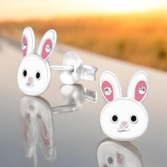Sterling Silver Bunny Stud Earrings