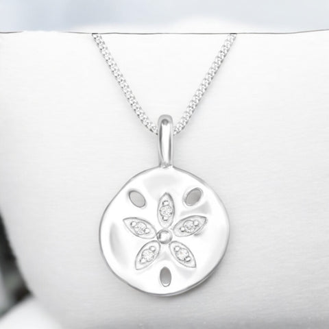 Sterling Silver Mini Sand Dollar Necklace