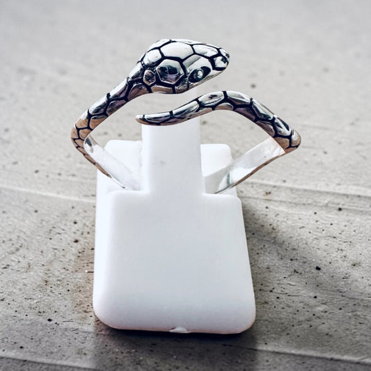 Sterling Silver Wraparound Adjustable Snake Ring