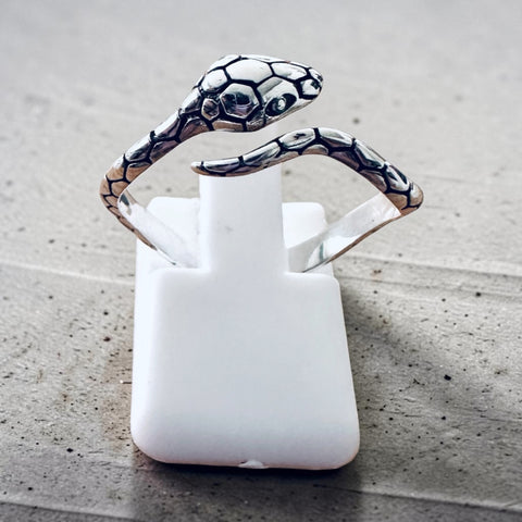 Sterling Silver Wraparound Adjustable Snake Ring