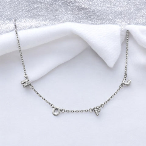 Sterling Silver CZ HOPE Necklace