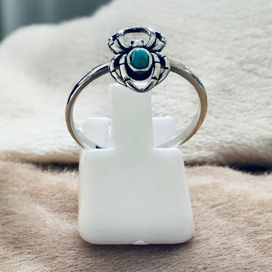 Sterling Silver Turquoise Stone Spider Ring