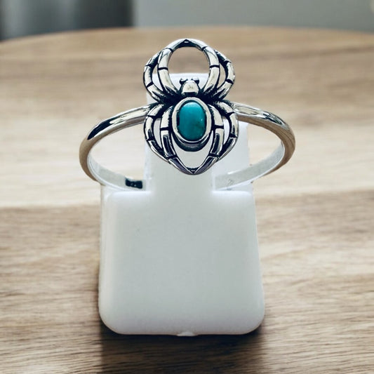 Sterling Silver Turquoise Stone Spider Ring