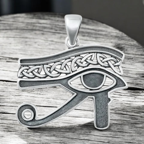 Sterling Silver Large Eye of Horus Pendant