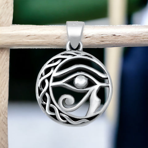 Sterling Silver Celtic Eye of Horus Pendant