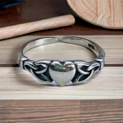 Sterling Silver Celtic Heart Toe Ring