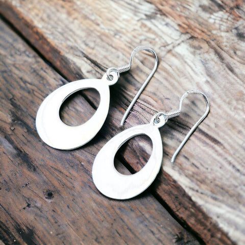 Sterling Silver Circle Dangle Earrings
