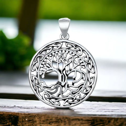 Sterling Silver Large Celtic Tree of Life Pendant