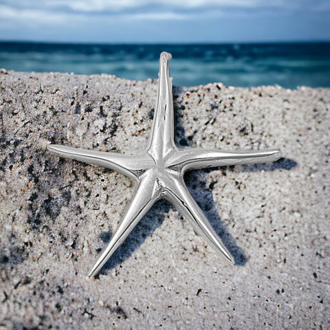 Sterling Silver Large Starfish Pendant