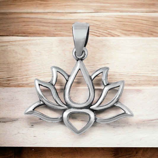 Sterling Silver Lotus Flower Pendant