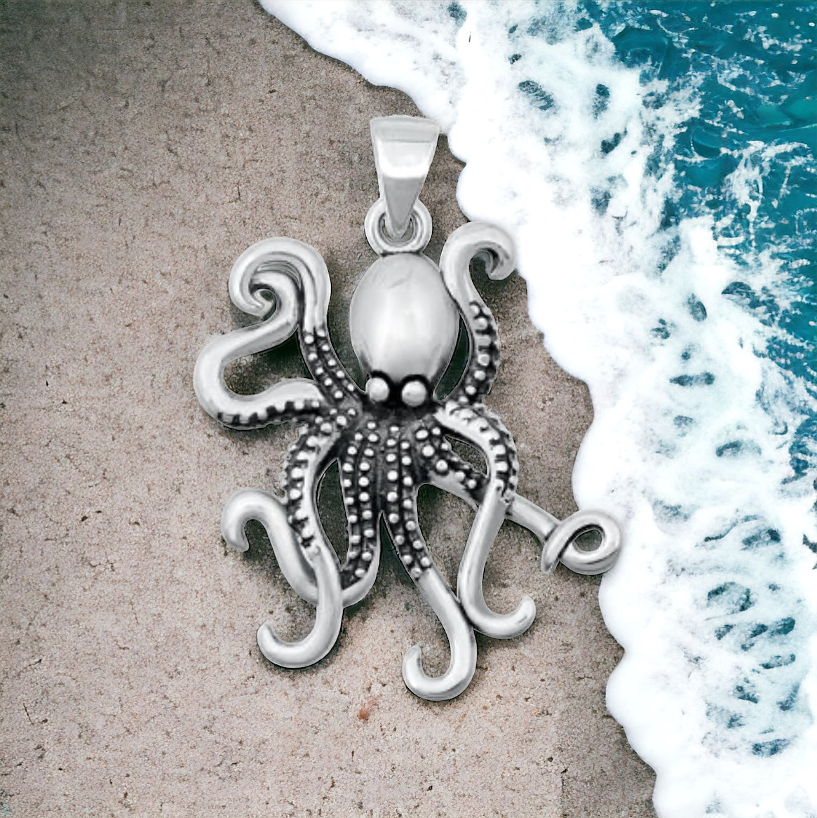 Sterling Silver Octopus Pendant