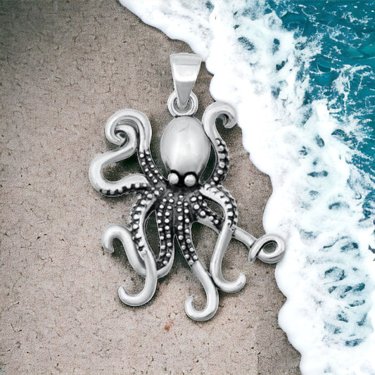Sterling Silver Octopus Pendant