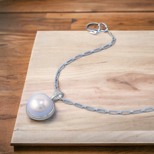 Sterling Silver Pearl Pendant Necklace
