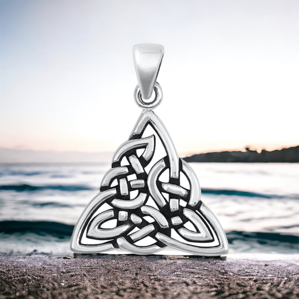 Sterling Silver Solid Celtic Triquetra Pendant