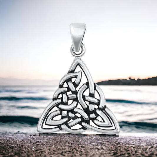 Sterling Silver Solid Celtic Triquetra Pendant