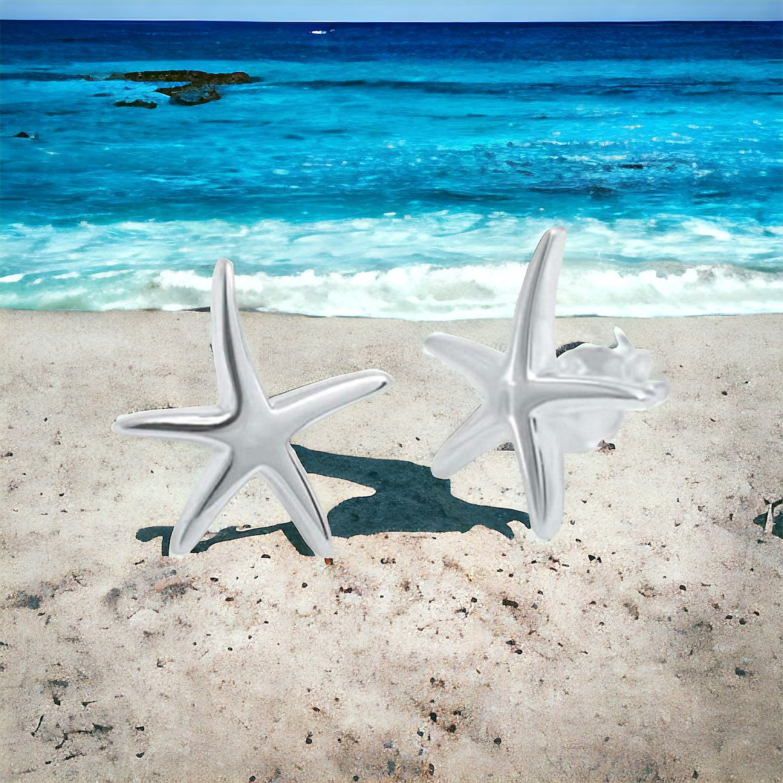 Sterling Silver Starfish Stud Earrings