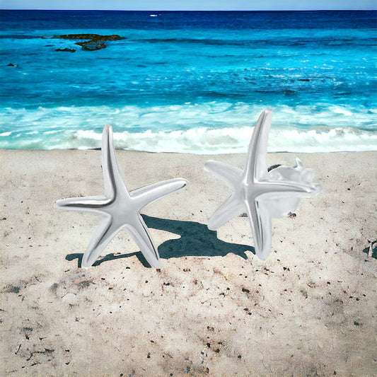 Sterling Silver Starfish Stud Earrings