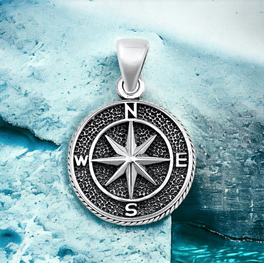 Silver Compass Mod Sterling Silver Compass Pendant – Sandy's Silver Collections
