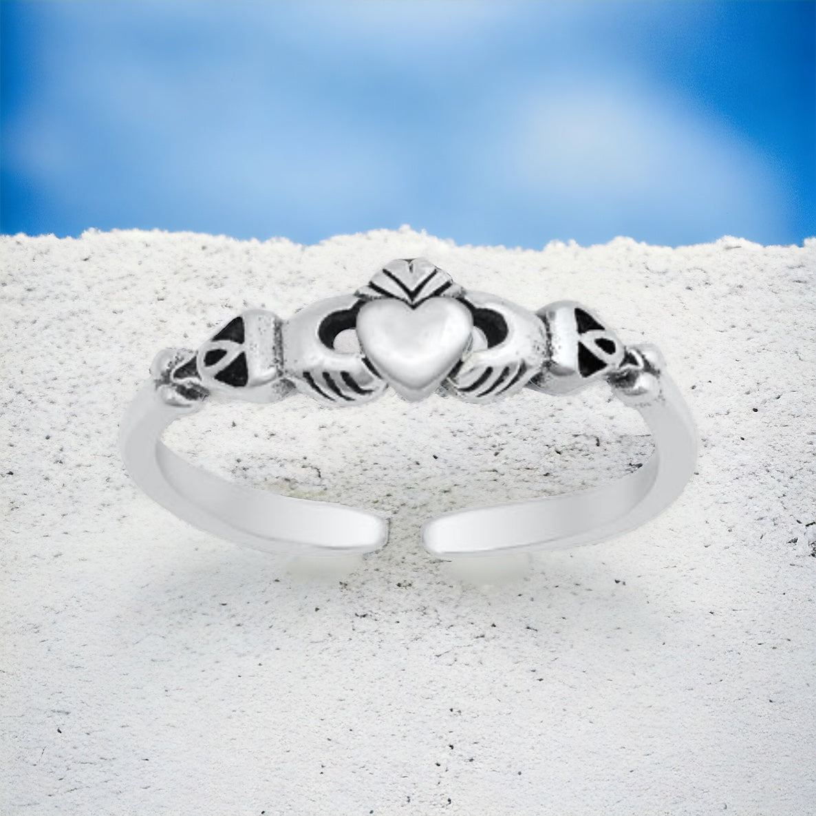 Sterling Silver Celtic Claddagh Toe Ring