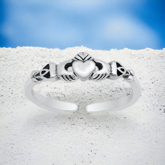 Sterling Silver Celtic Claddagh Toe Ring