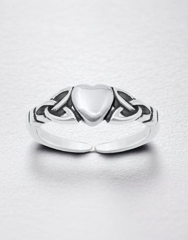 Sterling Silver Celtic Heart Toe Ring