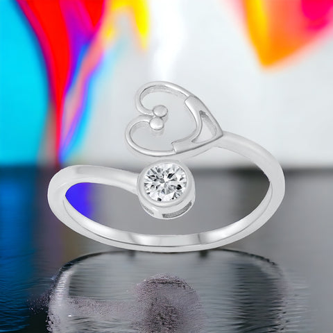 Sterling Silver CZ Adjustable Stethoscope Ring