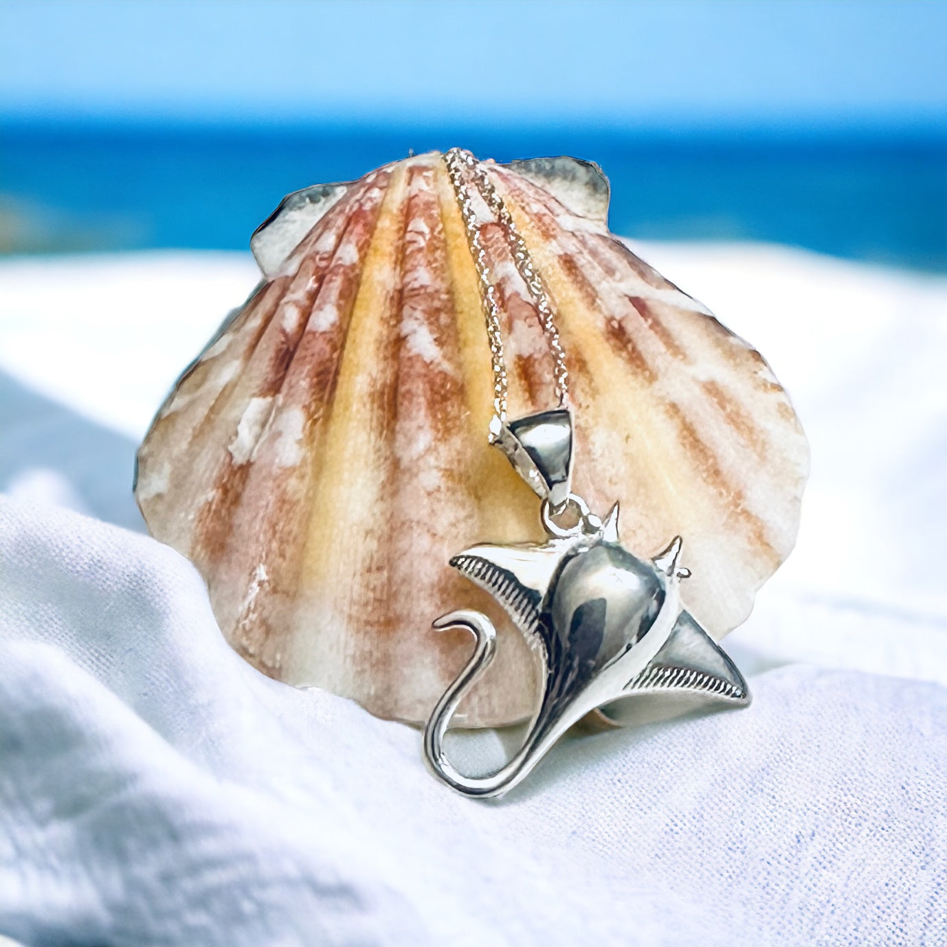 Sterling Silver Stingray Pendant Necklace – Sandy's Silver Collections