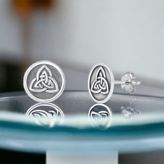 Sterling Silver Trinity Knot Stud Earrings