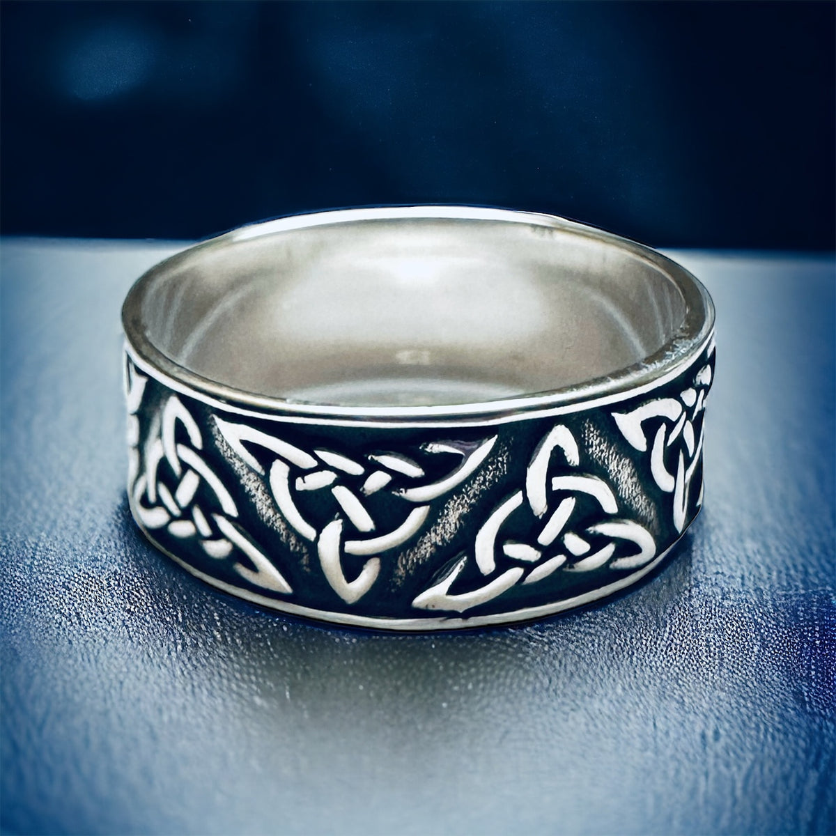 Sterling Silver Extra Wide Celtic Triquetra Band