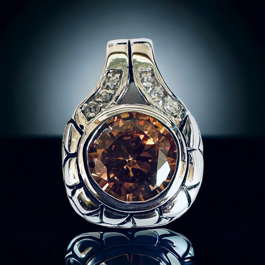 Sterling Silver Champagne Topaz Slide Pendant