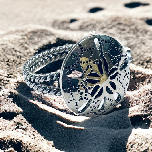 Sterling Silver Large Sand Dollar Ring